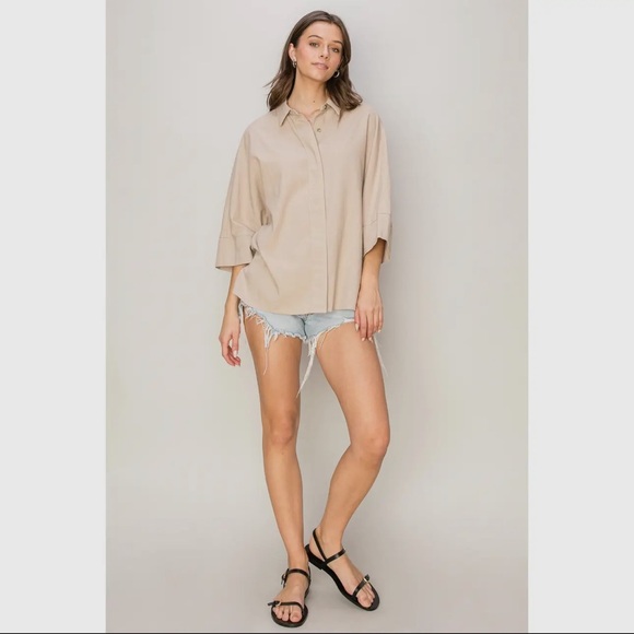 19 Chic Oversized Button Down Shirt - Picture 3 of 5